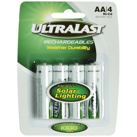 Ultralast Rechargeable AA Batteries for Solar Lights, Pack/4 ULN4AASL